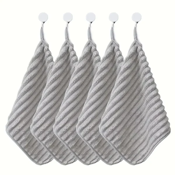 5 Pcs Luxury Soft Towel Set – Super Absorbent Coral Fleece, Quick Dry, for Home and Daily Use