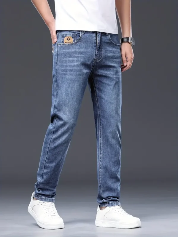 Men’s Loose-Fit Elastic Jeans – 2025 Summer Thin Casual Trousers