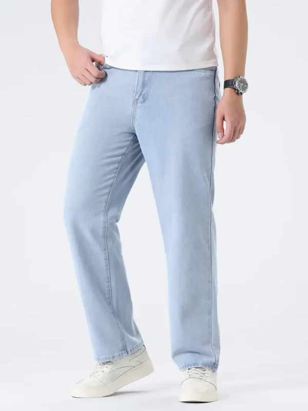 Men’s Loose Wide-Leg Jeans – Streetwear Baggy Fit, Non-Stretch Denim
